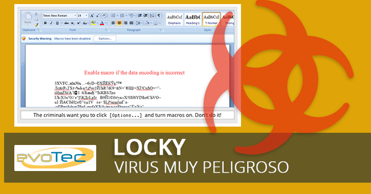 llave inglesa País misil Locky , un peligroso virus que bloquea los archivos personales