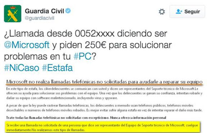 Estafa telefónica haciéndose pasar por Microsoft